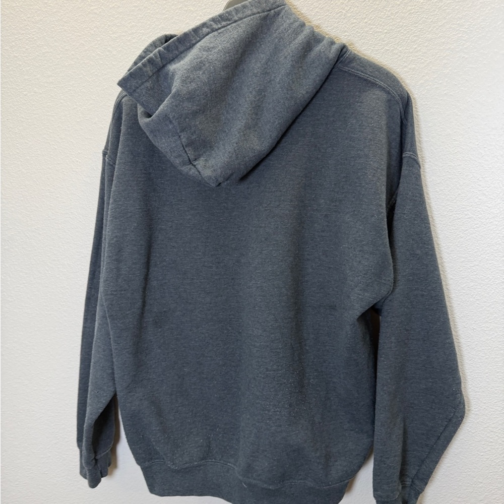 Gildan Dark Gray Hoodie with Logo - Picture 5 of 7